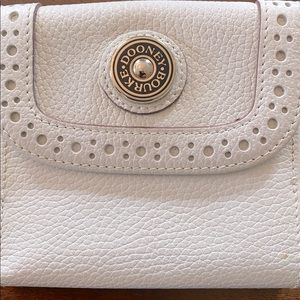 Dooney & Bourke vintage white leather bifold wallet